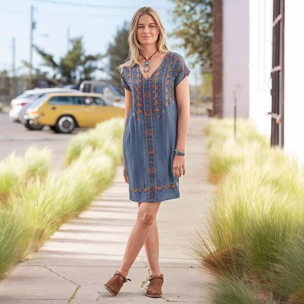 NWOT Sundance Garden Melody Dress in Blue